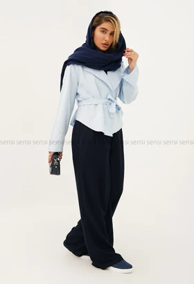 کت یقه انگلیسی کمربندی کد1005465