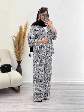 ست شومیز و شلوار طرح پلنگی