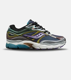 کفش کتانی مردانه و زنانه بنفش سبز طلایی Saucony pro grid omni 8 مدل 8898