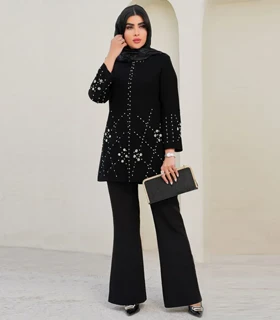 مانتو کرپ نگین‌دوزی کد 538