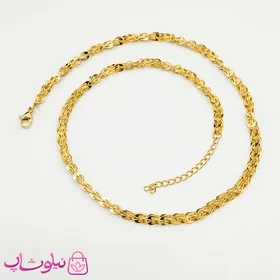 ست گردنبند دستبند پابند زنانه استیل طلایی