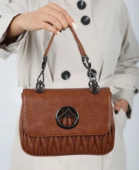 کیف زنانه مجلسی دستی دوشی فندی 229 AM (قهوه ای شکلاتی)