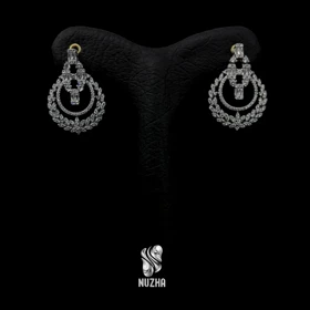 گوشواره جواهری نقره کدgn1025