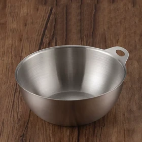 کاسه استیل تک دسته گرد و گود سیلور