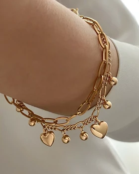 دستبند آویزدار قلب و گوی ژوپینگ