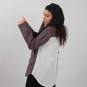 کت لینن کجراه پشت چاک (خاکی)