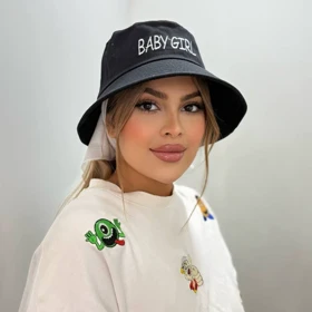 کلاه باکت کتان گلدوزی baby girl