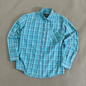 🧡 SIZE M-S پیراهن نخی چهارخونه مردانه آستین بلند اورجینال برند معتبر ASCOT SPORT امریکا مدل PREMIUM