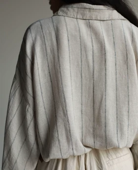 شومیز راه‌راه لینن tghv_h&m