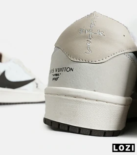 کفش کتانی مردانه و زنانه سفید کرم مشکی NIKE LOUIS VUITTON x travis scott