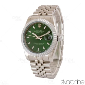 ساعت رولکس دیت جاست مردانه بند نقره ای صفحه سبز 105022