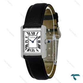ساعت زنانه کارتیه تانک بند چرم مشکی Cartier-7922-L