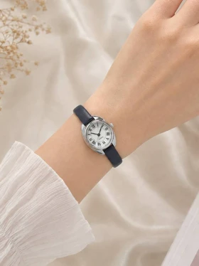 ساعت مچی زنانه چرمی مینیمال کدW490 (مشکی)