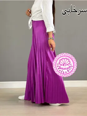 شلواردامنی پلیسه ساتن مزونی