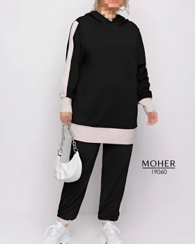 ست هودی و شلوار زنانه اسپورتی سایز بزرگ