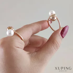 انگشتر مروارید و مشبک ژوپینگ