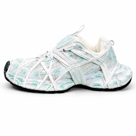 کفش کتانی مردانه مدل بالنسیاگا اسپایدر کاستوم سفید سبز BALENCIAGA SPIDE