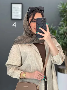 مانتو پیراهنی طرح دار لینن