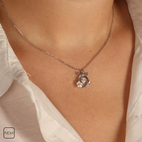 گردنبند نقره گل کد 2512102