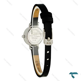 ساعت دنیل ولینگتون Petite Mini سیلور صفحه سبز بند چرم مشکی DW-7972-L