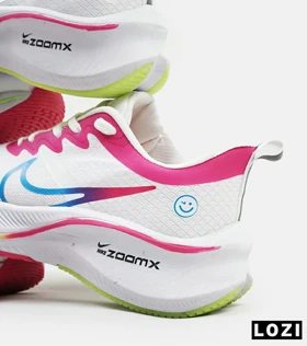 کفش کتانی زنانه سفید صورتی آبی NIKE zoom x smiley