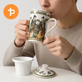 لیوان دمنوش طرح دختر