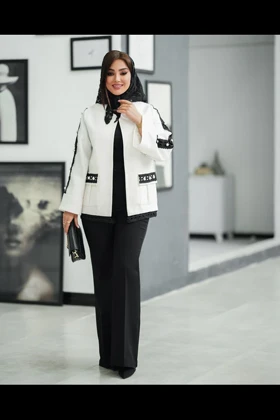 کت ژاکارد گیپور مروارید