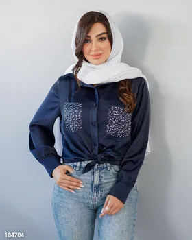 شومیز ساتن مدل بنفشه کد 1847