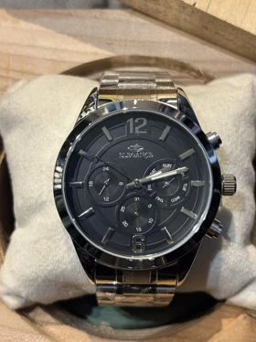 ساعت الگانس زنانه نقره ای صفحه مشکی