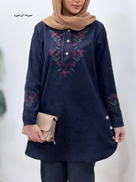 مانتو پاییزه گلدوزی شادی 1