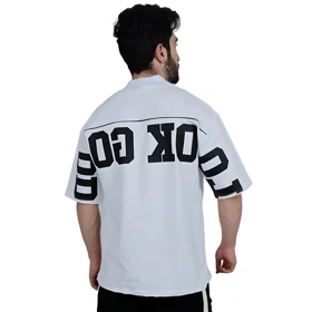 تیشرت آستین کوتاه سفید طرح گود لاک