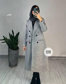 پالتو بلند آستردار آهو