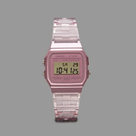 ساعت کاسیو یونیسکس صورتی شفاف Casio F-91WS-7 Unisex Transparent Pink