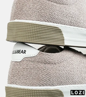 کفش کتانی مردانه قهوه ای سفید PULL & BEAR مدل 7447