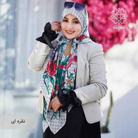 روسری ابریشم توییل گوشی - اقتصادی (سفید)