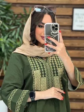مانتو جلو بسته گلدوزی