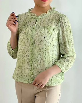 شومیز حریر آستردار کد 4787