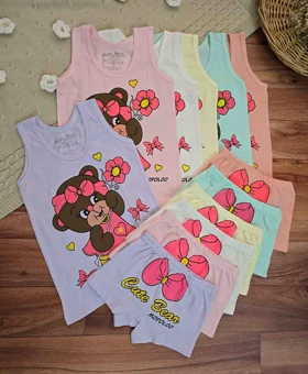 ست شورت زیرپوش دخترانه طرح خرس ناز