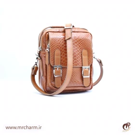 کیف دوشی چرم مردانه طرح پیتون mrc129-15