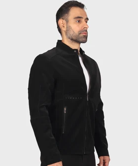 کت چرم مردانه مشکی 2422