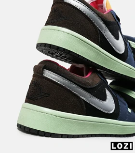 کفش کتانی مردانه و زنانه مشکی سبز سرمه ای NIKE jordan 1
