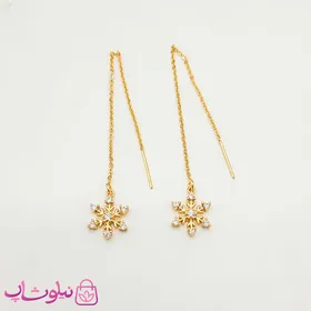 گوشواره بخیه ای YSX طرح برف طلایی