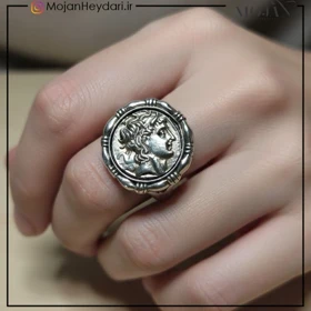 انگشتر ورشو طرح سکه قدیمی زنانه کدv724