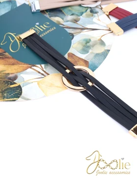 دستبند چرمی زنانه مدل مارال کدb2267 (مشکی)