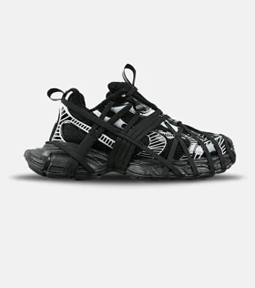 کفش کتانی مردانه مشکی سفید BALENCIAGA 3Xl Exteme Laces مدل 7755