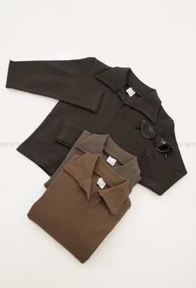 کراپ کبریتی کشی یقه دار کد1005074