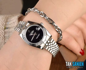 ساعت رولکس زنانه دیت جاست سیلور مشکی Rolex-1930-L