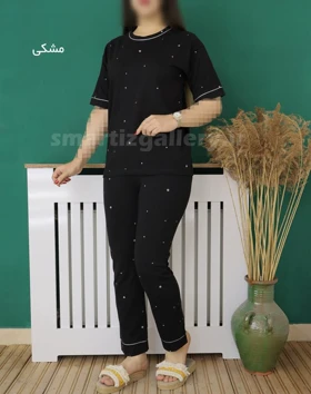 ست تیشرت شلوار خال‌خالی