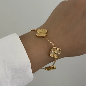 دستبند ون کلیف الحمبرا پنج گل مسترکوالیتی کد 809