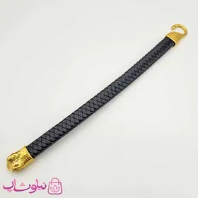 دستبند مردانه چرم و استیل مدل ماری